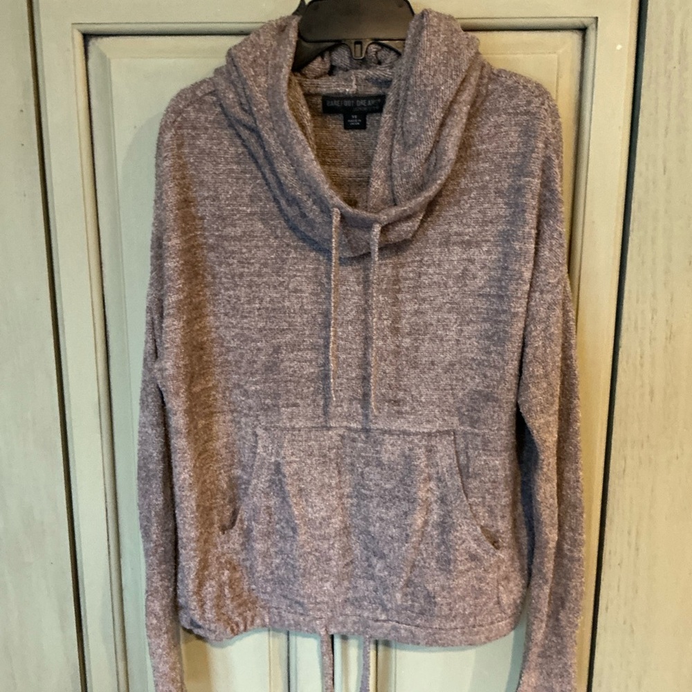 Barefoot Dreams Cozy Hooded Sweatshirt in Heathered Brown